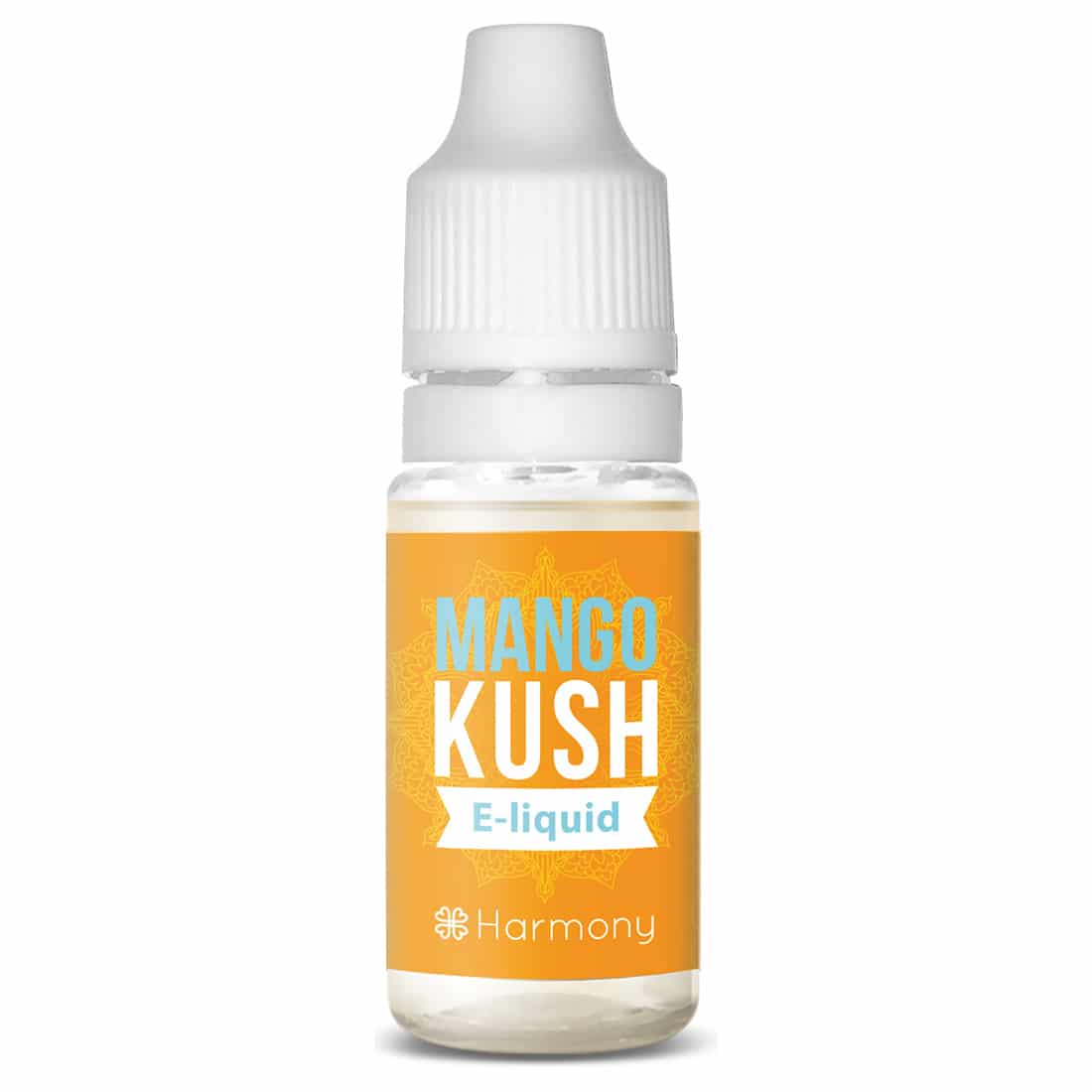 En flaske Harmony E-Væske 100mg CBD – Mango Kush (10ml) e - væske.