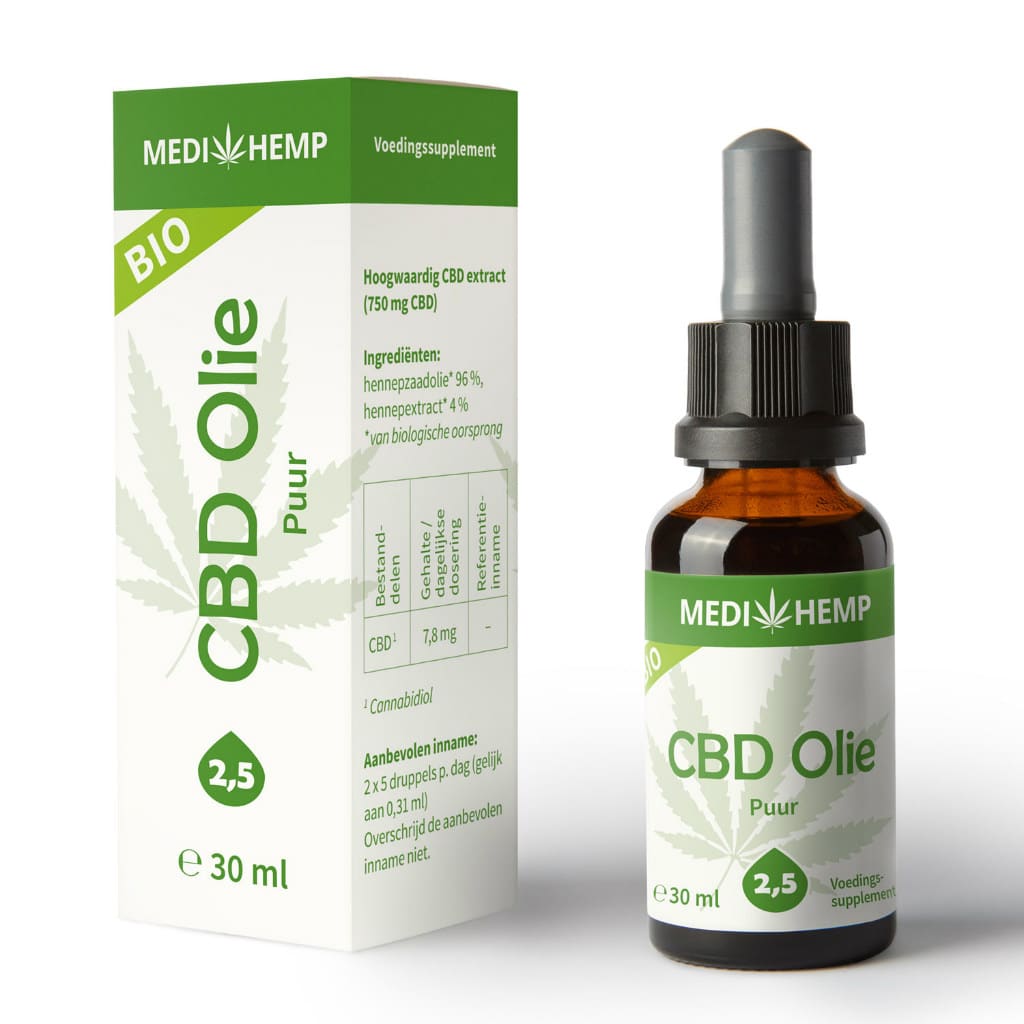 Medihemp CBD Olie Pure 2,5% (30ml).