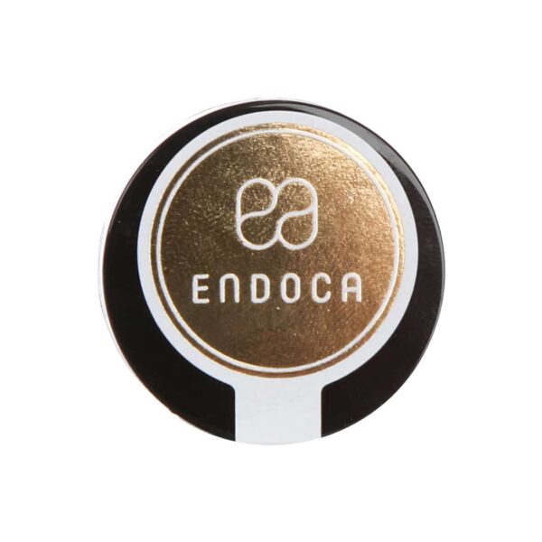 En sort og guld knap med produktnavnet Endoca CBD Krystaller 98% (500mg Pure CBD) på.