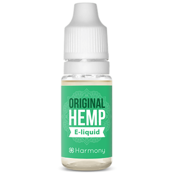 En flaske Harmony E-Væske 100mg CBD – Classic Hemp (10ml).